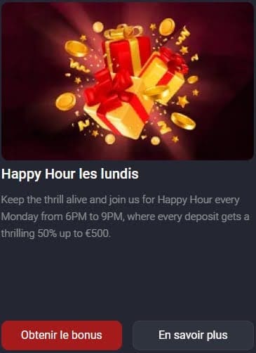 Riviera Casino bonus lundi