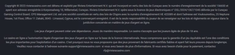 Riviera Casino licence