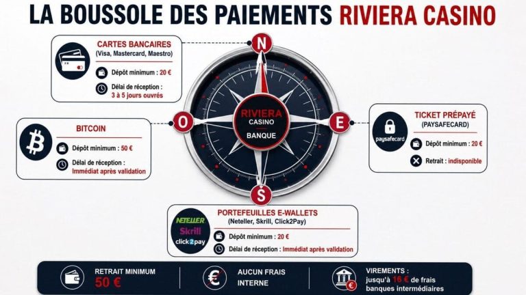 moyens paiement Riviera Casino